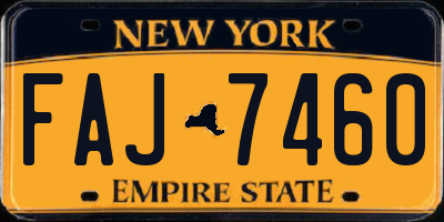 NY license plate FAJ7460