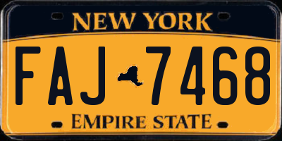 NY license plate FAJ7468