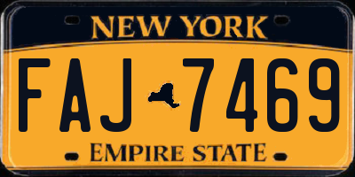 NY license plate FAJ7469
