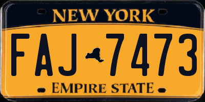 NY license plate FAJ7473