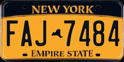 NY license plate FAJ7484
