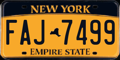 NY license plate FAJ7499