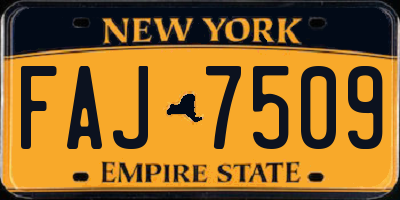 NY license plate FAJ7509