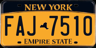 NY license plate FAJ7510