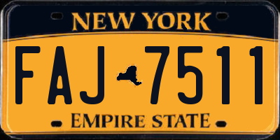 NY license plate FAJ7511