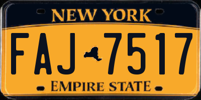 NY license plate FAJ7517
