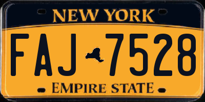 NY license plate FAJ7528