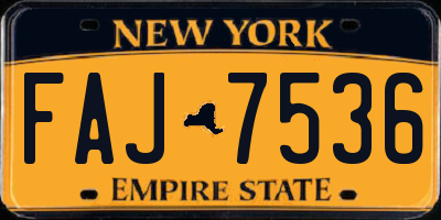 NY license plate FAJ7536