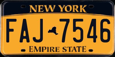 NY license plate FAJ7546