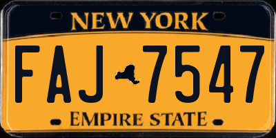 NY license plate FAJ7547