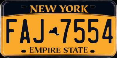 NY license plate FAJ7554
