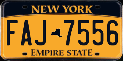 NY license plate FAJ7556