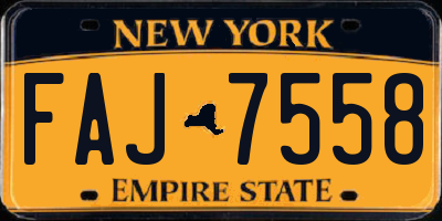 NY license plate FAJ7558
