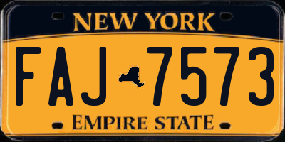 NY license plate FAJ7573