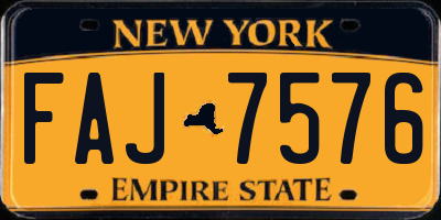 NY license plate FAJ7576