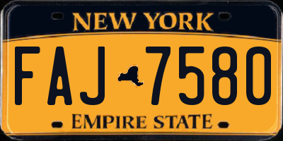 NY license plate FAJ7580