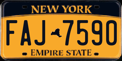 NY license plate FAJ7590