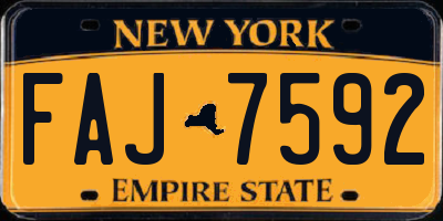 NY license plate FAJ7592