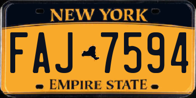 NY license plate FAJ7594