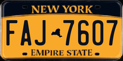 NY license plate FAJ7607