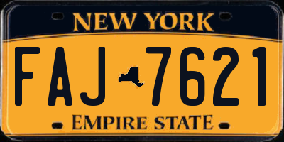 NY license plate FAJ7621