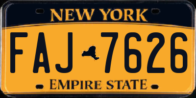 NY license plate FAJ7626