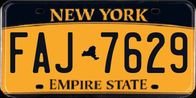 NY license plate FAJ7629
