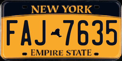 NY license plate FAJ7635