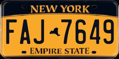 NY license plate FAJ7649