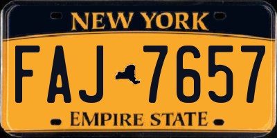 NY license plate FAJ7657