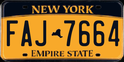 NY license plate FAJ7664