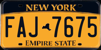 NY license plate FAJ7675