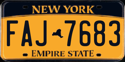 NY license plate FAJ7683