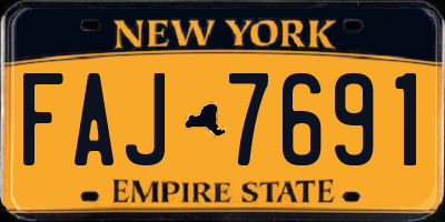 NY license plate FAJ7691