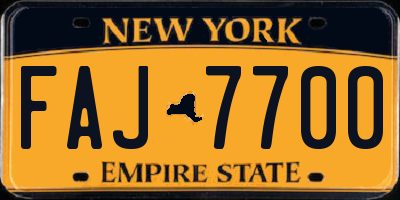 NY license plate FAJ7700
