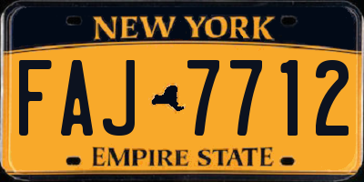 NY license plate FAJ7712