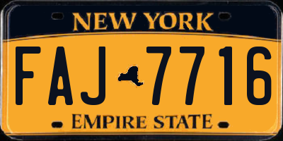 NY license plate FAJ7716