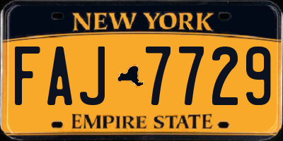 NY license plate FAJ7729