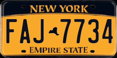 NY license plate FAJ7734