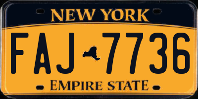 NY license plate FAJ7736