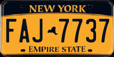 NY license plate FAJ7737