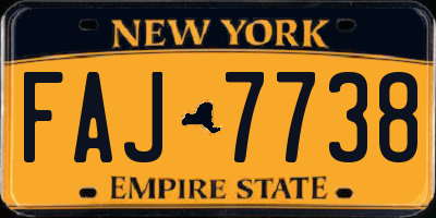 NY license plate FAJ7738