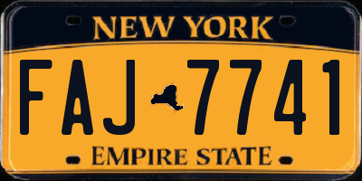 NY license plate FAJ7741