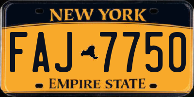 NY license plate FAJ7750