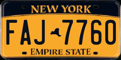 NY license plate FAJ7760