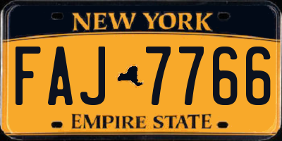 NY license plate FAJ7766