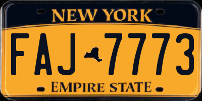 NY license plate FAJ7773