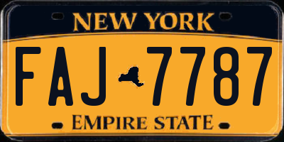 NY license plate FAJ7787