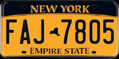 NY license plate FAJ7805