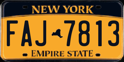 NY license plate FAJ7813